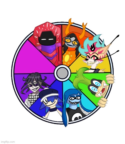 I JUST NEED ONE MORE FOR PINK | image tagged in color wheel thing,drawing,idk what else to put here | made w/ Imgflip meme maker