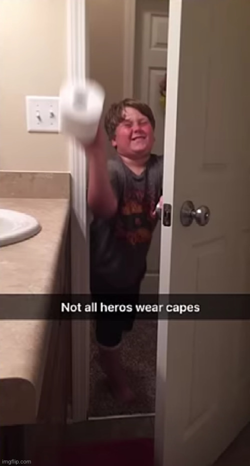 hero of the year -respect- | image tagged in hero,toilet paper,funny,respect,kids,good stuff | made w/ Imgflip meme maker