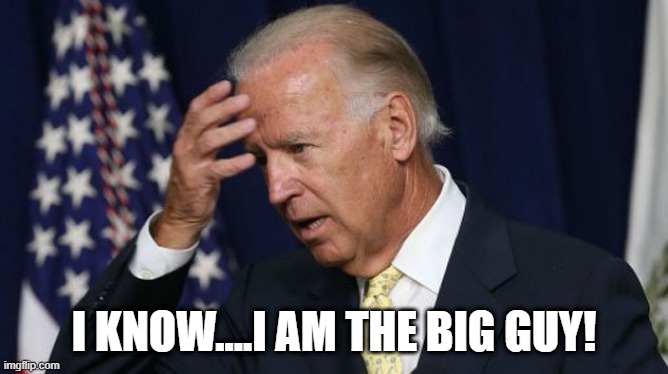 Joe Biden worries | I KNOW....I AM THE BIG GUY! | image tagged in joe biden worries | made w/ Imgflip meme maker