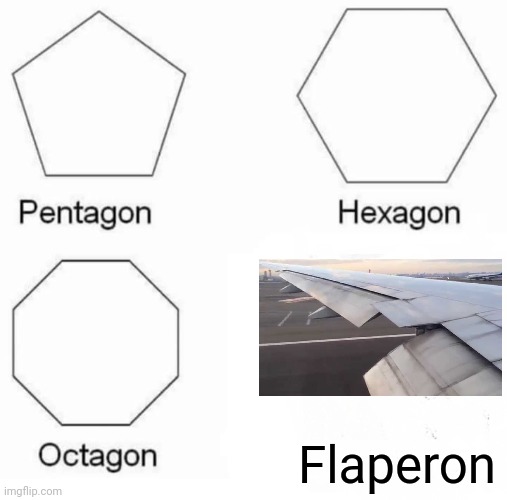 Flaperon | Flaperon | image tagged in memes,pentagon hexagon octagon | made w/ Imgflip meme maker