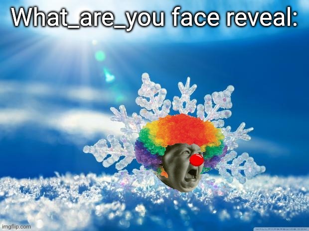 Baby snowflake bozo | What_are_you face reveal: | image tagged in baby snowflake bozo | made w/ Imgflip meme maker