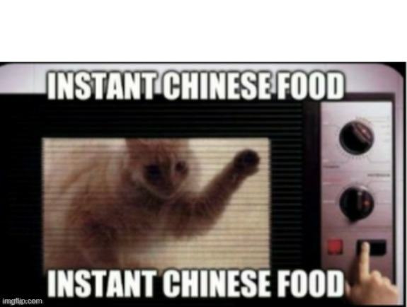 I got reported to a discord mod for posting this | INSTANT CHINESE FOOD; INSTANT CHINESE FOOD | image tagged in dark humor,cats | made w/ Imgflip meme maker