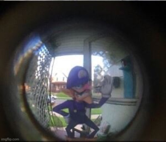 it is done (somebody needs to change their name to koofy lmao) | image tagged in waluigi at your door | made w/ Imgflip meme maker