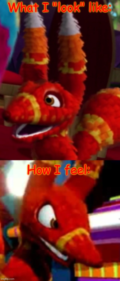 What I "look" like: How I feel: | image tagged in preztail smiling | made w/ Imgflip meme maker
