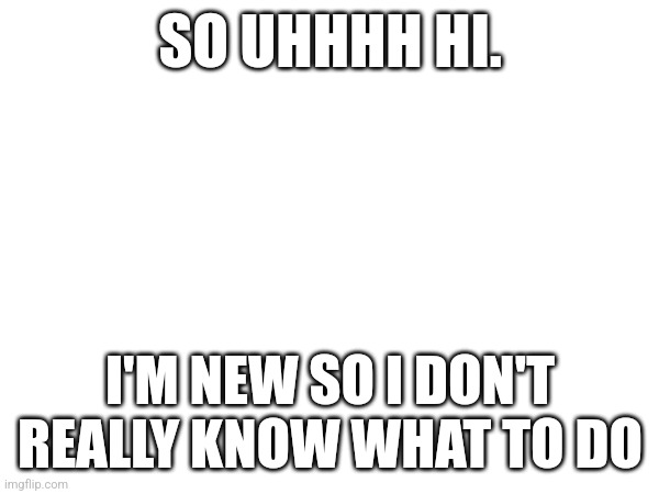 I'm confused | SO UHHHH HI. I'M NEW SO I DON'T REALLY KNOW WHAT TO DO | image tagged in memes | made w/ Imgflip meme maker
