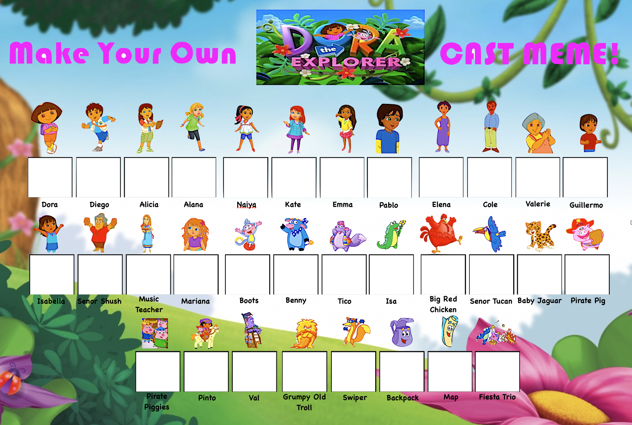 High Quality Dora The Explorer Blank Meme Template