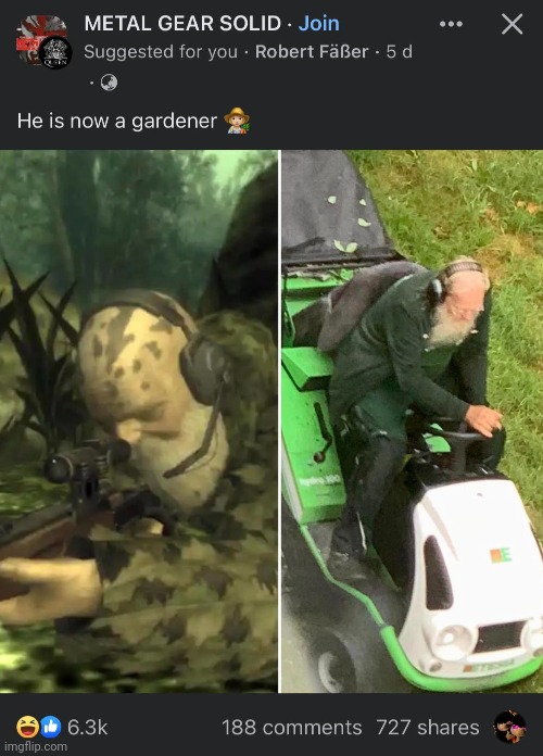 He ain't taking human headshots, he's taking grass headshots. | image tagged in metal gear solid,funny,memes,gaming,facebook,repost | made w/ Imgflip meme maker