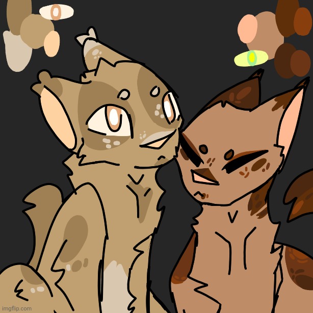 Made these two lovebugs. Dunno what to call em. (Just felt like drawing more cattos) | made w/ Imgflip meme maker