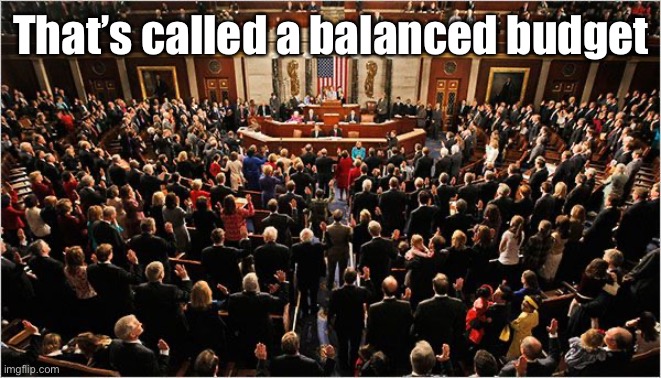 Congress | That’s called a balanced budget | image tagged in congress | made w/ Imgflip meme maker