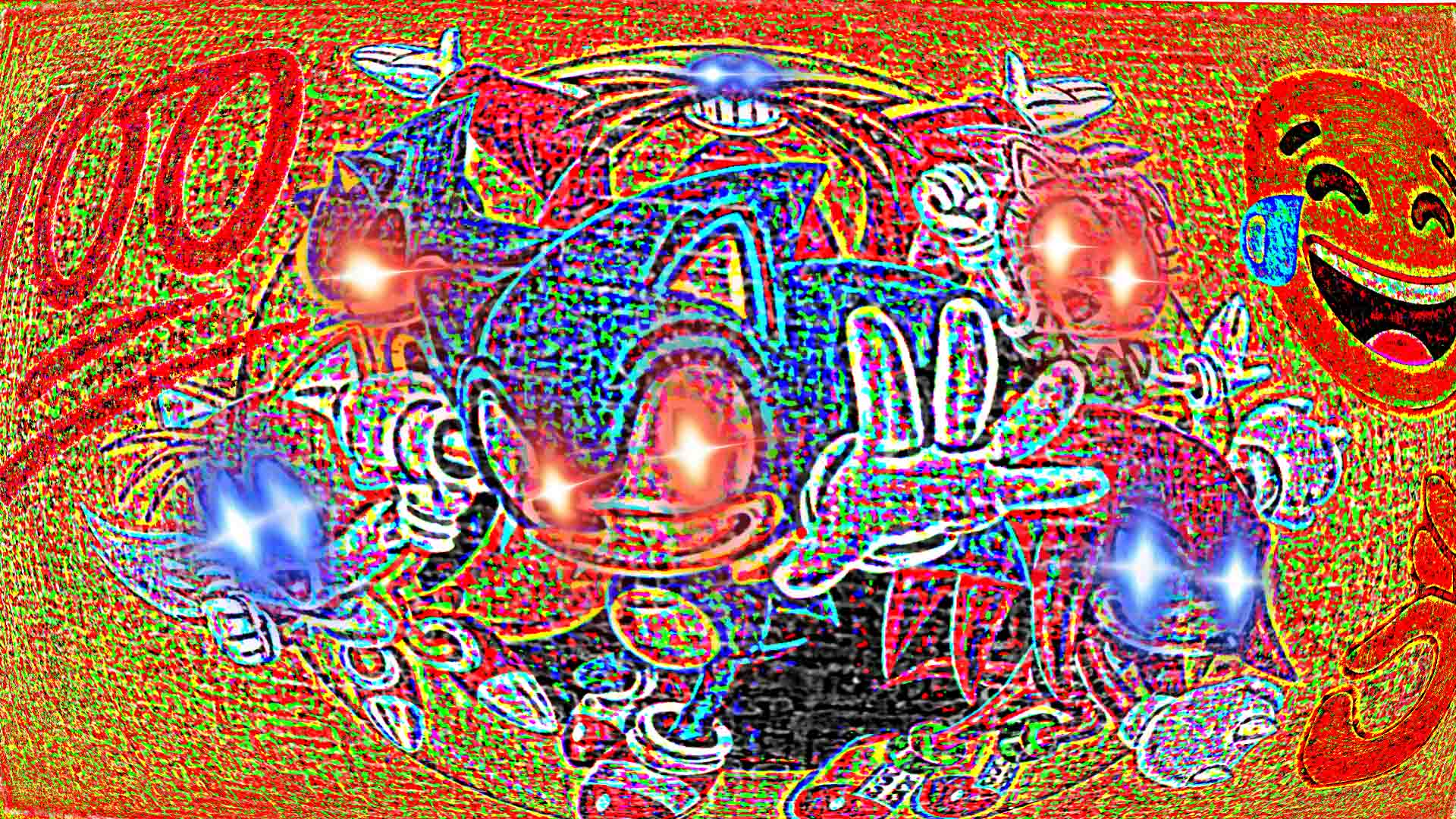Deep fried sonic picture Blank Meme Template