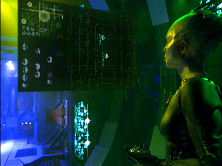 Borg Queen Looking at screen Blank Meme Template