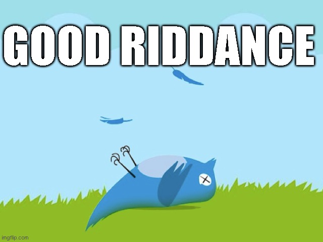 goodbye Twitter | GOOD RIDDANCE | image tagged in twitter | made w/ Imgflip meme maker