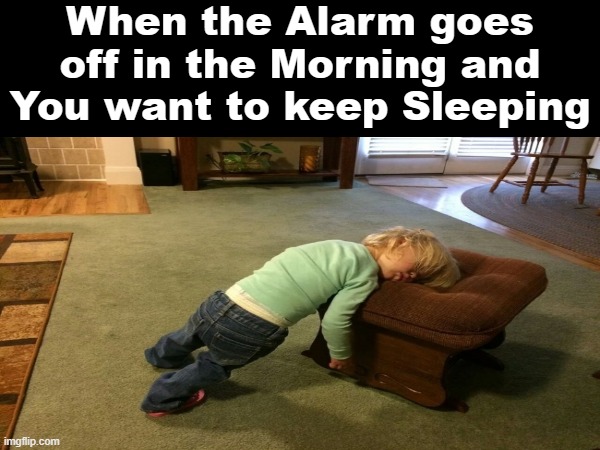 I just want to Sleep | When the Alarm goes off in the Morning and You want to keep Sleeping | image tagged in memes,meme,sleep,relatable memes,relatable,alarm clock | made w/ Imgflip meme maker