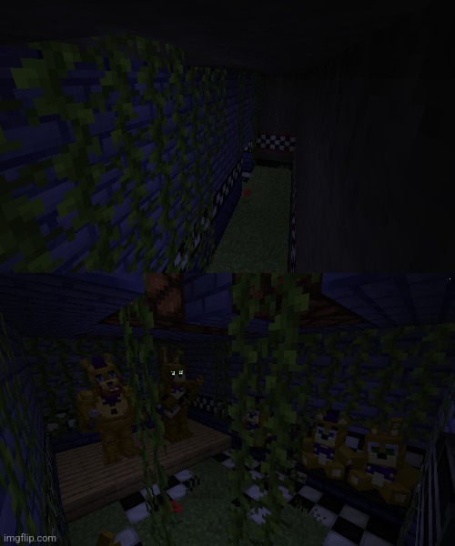 Hidden Fredbear's In Minecraft (It's A Silver Eyes Reference) | image tagged in fnaf | made w/ Imgflip meme maker