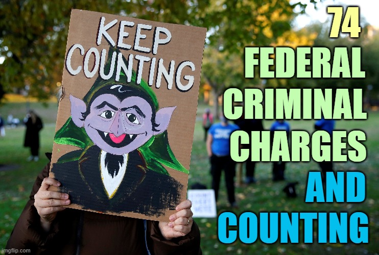 "Nobody does felonies better than me" | 74; FEDERAL; CRIMINAL; CHARGES; AND; COUNTING | image tagged in donald trump,criminal,indictment,jack smith,doj | made w/ Imgflip meme maker