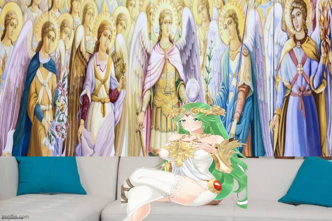 Palutena vs the Angel army | image tagged in memes | made w/ Imgflip meme maker