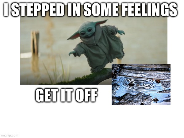 I STEPPED IN SOME FEELINGS; GET IT OFF | made w/ Imgflip meme maker