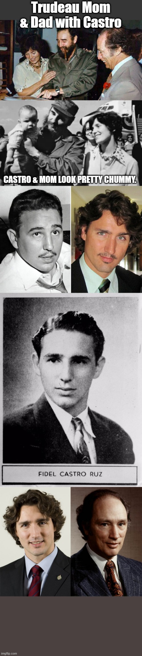 Whos your Daddy? | Trudeau Mom & Dad with Castro; CASTRO & MOM LOOK PRETTY CHUMMY. | image tagged in criminals,democrats | made w/ Imgflip meme maker