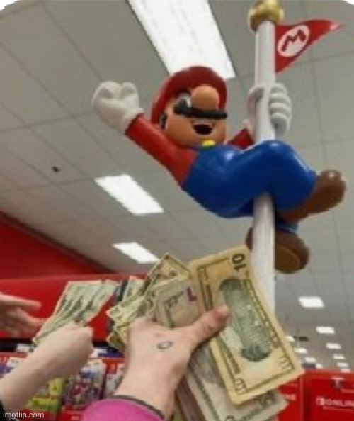 Mario the pole dancer | image tagged in uh oh,naughty,mario,nintendo,money,pole dancer | made w/ Imgflip meme maker