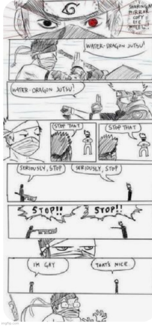 here's one of my favorite Naruto comics XD | image tagged in kakashi,naruto,comics,anime,funny,copy | made w/ Imgflip meme maker