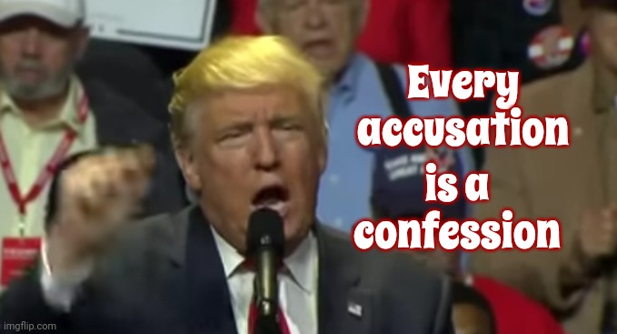 With Trump Every Accusation Is A Confession | Every
accusation; is a confession | image tagged in confession,trump lies,scumbag trump,scumbag republicans,lock him up,memes | made w/ Imgflip meme maker