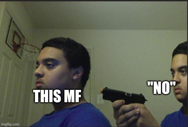 Trust Nobody, Not Even Yourself | THIS MF "NO" | image tagged in trust nobody not even yourself | made w/ Imgflip meme maker