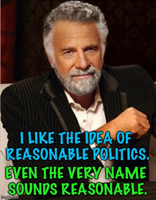 Looking forward to reading some good reasoning! | I LIKE THE IDEA OF 
REASONABLE POLITICS. EVEN THE VERY NAME 
SOUNDS REASONABLE. | image tagged in i don't always | made w/ Imgflip meme maker