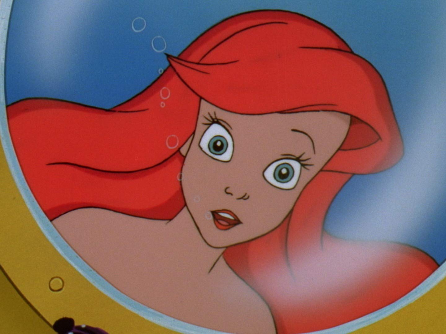 ariel looking at the sub Blank Meme Template
