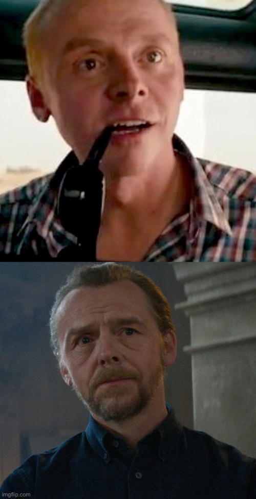 Time has been cruel to Simon Pegg | made w/ Imgflip meme maker