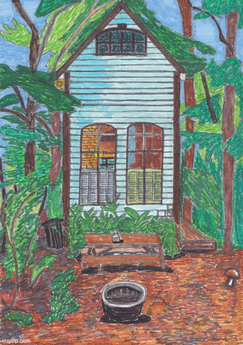 -Green residence. | image tagged in foreign policy,deviantart,drawings,landscape,happy house wife,forest | made w/ Imgflip meme maker