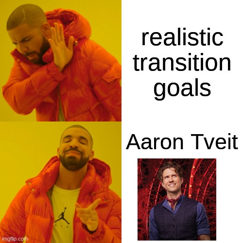 he gives me all the gender envy i want his gender give it to me now | realistic transition goals; Aaron Tveit | image tagged in memes,drake hotline bling | made w/ Imgflip meme maker