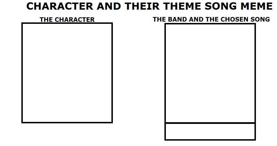 Character and their theme song meme Blank Meme Template