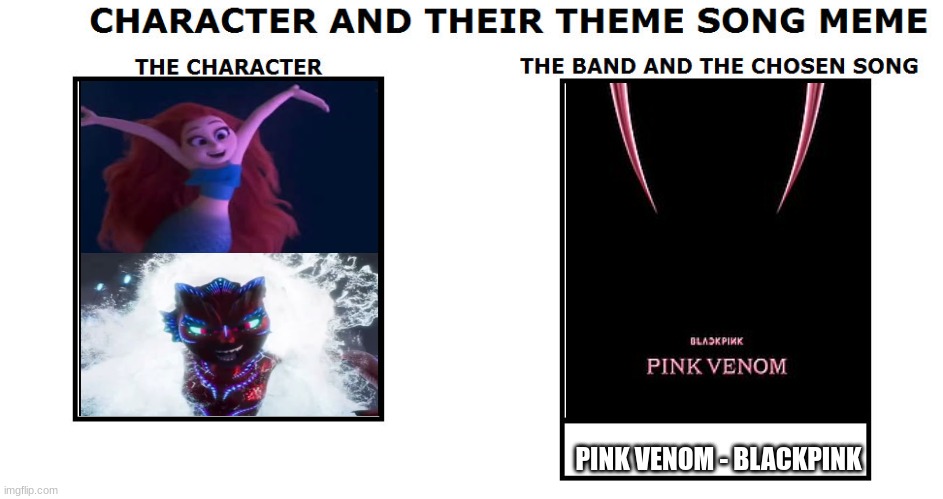What if Chelsea/Nerissa's theme is Pink Venom? | PINK VENOM - BLACKPINK | image tagged in character and their theme song meme,chelsea,mermaid,dreamworks,blackpink | made w/ Imgflip meme maker