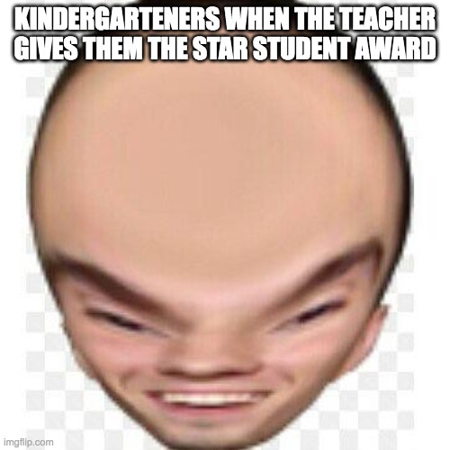 bigbrain | KINDERGARTENERS WHEN THE TEACHER GIVES THEM THE STAR STUDENT AWARD | image tagged in bid | made w/ Imgflip meme maker