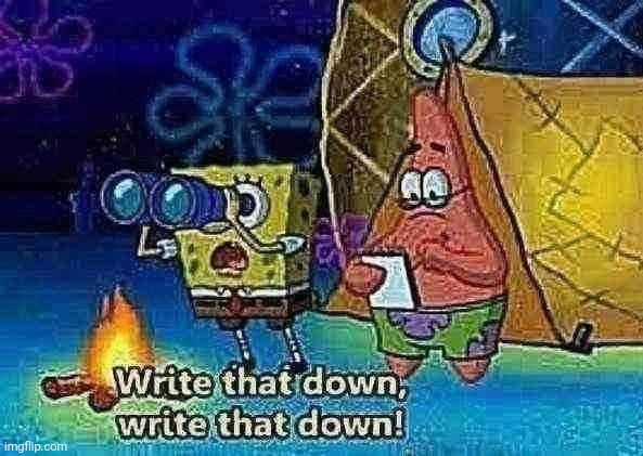 write that down | image tagged in write that down | made w/ Imgflip meme maker