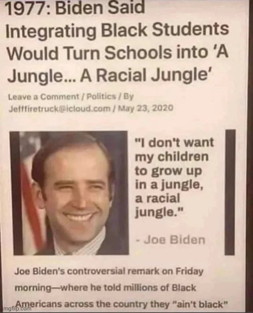 Back when senility wasn't an excuse | image tagged in that's racist,creepy uncle joe,sad joe biden,open mouth insert foot,politicians suck,presidential alert | made w/ Imgflip meme maker