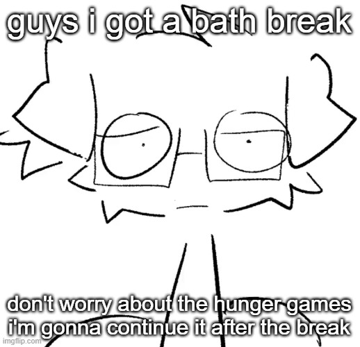 Stare | guys i got a bath break; don't worry about the hunger games i'm gonna continue it after the break | image tagged in stare | made w/ Imgflip meme maker