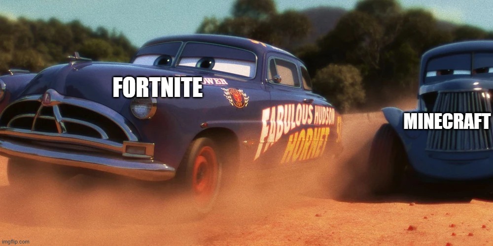 Fortnite is better than Minecraft | MINECRAFT; FORTNITE | image tagged in doc hudson passing river scott | made w/ Imgflip meme maker