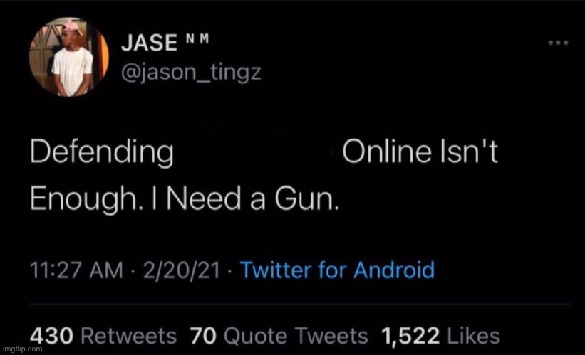Defending Online Isn't Enough. I need a Gun. | image tagged in defending online isn't enough i need a gun | made w/ Imgflip meme maker