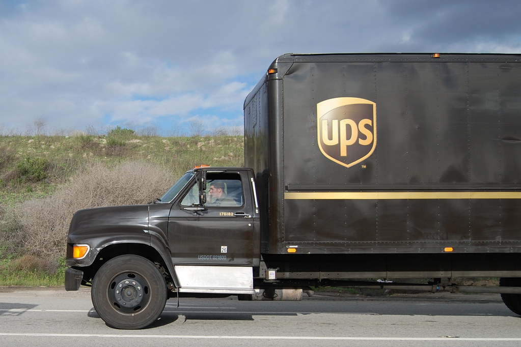 UPS box truck Blank Meme Template