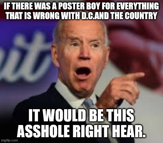 Joe Biden | IF THERE WAS A POSTER BOY FOR EVERYTHING THAT IS WRONG WITH D.C.AND THE COUNTRY; IT WOULD BE THIS ASSHOLE RIGHT HEAR. | image tagged in corruption,pleadeal | made w/ Imgflip meme maker
