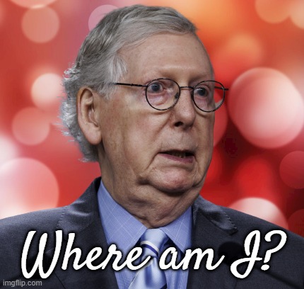 glitch mcconnell... | Where am I? | image tagged in lost,frozen,glitch,mitch mcconnell | made w/ Imgflip meme maker