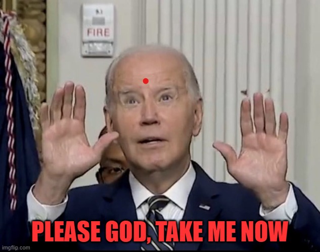 Amen | PLEASE GOD, TAKE ME NOW | image tagged in joe biden,biden | made w/ Imgflip meme maker