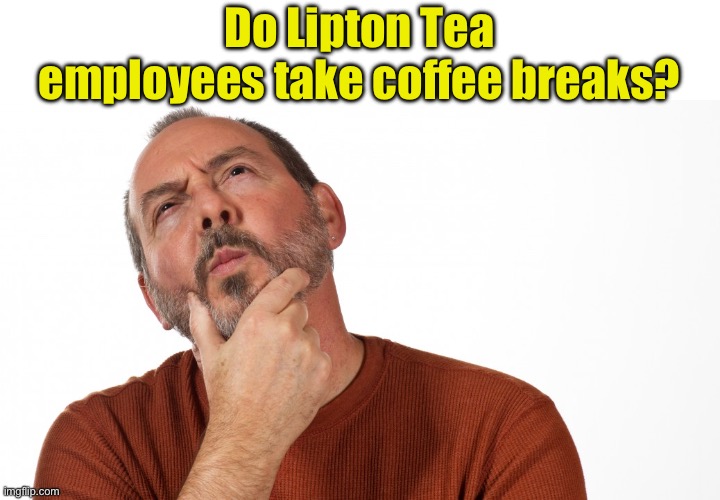 Hmm | Do Lipton Tea employees take coffee breaks? | image tagged in hmmm | made w/ Imgflip meme maker