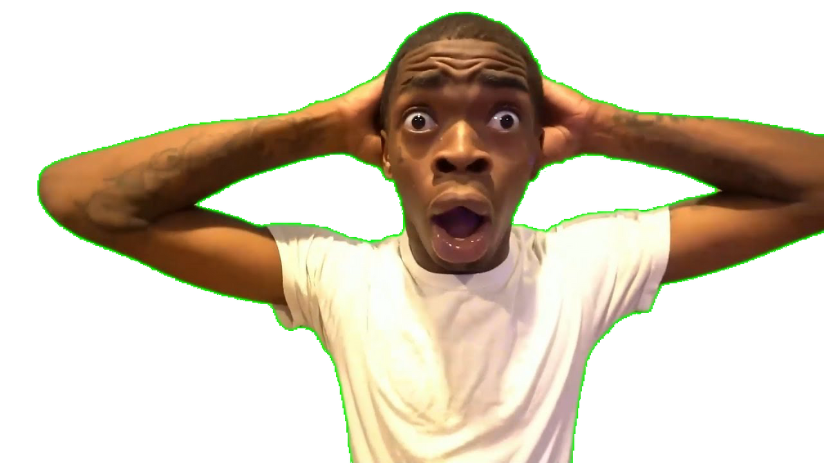 Shocked black guy png Blank Meme Template