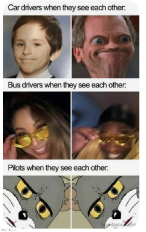 you would think pilots be freaking out but only bus drivers are cool | image tagged in funny,so true,bus driver,pilot,driver,posts | made w/ Imgflip meme maker
