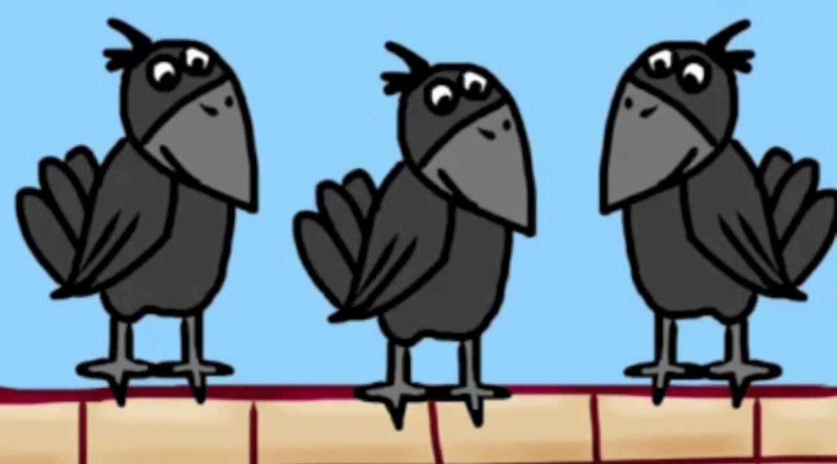 High Quality three black crows cartoon JPP Blank Meme Template