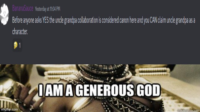 This be an inside joke | image tagged in i am a generous god | made w/ Imgflip meme maker