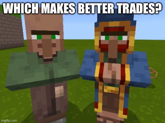 Villager Or Wandering Trader? | WHICH MAKES BETTER TRADES? | image tagged in the nitwit and the wandering trader | made w/ Imgflip meme maker