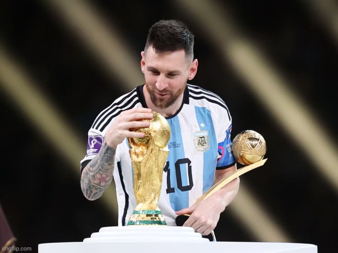 Lionel Messi Wins World Cup | image tagged in lionel messi wins world cup | made w/ Imgflip meme maker